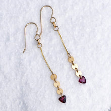 Load image into Gallery viewer, Garnet Arrow Earrings