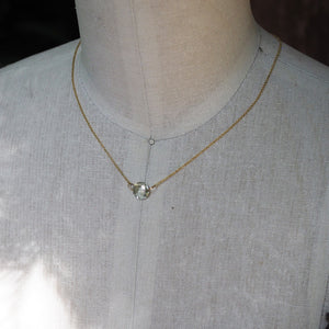 Green Amethyst Coin-Cut Necklace