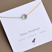 Load image into Gallery viewer, Green Amethyst Coin-Cut Necklace
