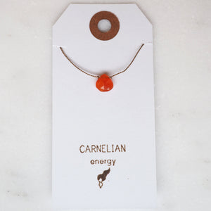 Carnelian Teardrop Necklace: energy
