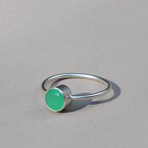 Chrysoprase Solitaire Ring