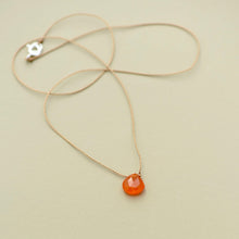 Load image into Gallery viewer, Carnelian Teardrop Necklace: energy
