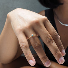 Load image into Gallery viewer, Micro-Solitaire Ring in Blue Zircon