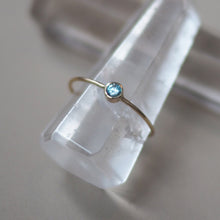 Load image into Gallery viewer, Micro-Solitaire Ring in Blue Zircon

