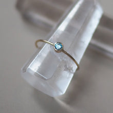 Load image into Gallery viewer, Micro-Solitaire Ring in Blue Zircon
