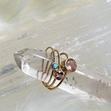 Load image into Gallery viewer, Micro-Solitaire Ring in Blue Zircon