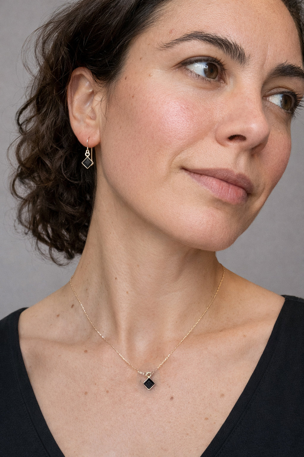 Meridian Earrings on gold