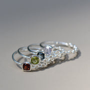 Confluence Rings: four gemstone choices
