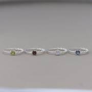 Confluence Rings: four gemstone choices