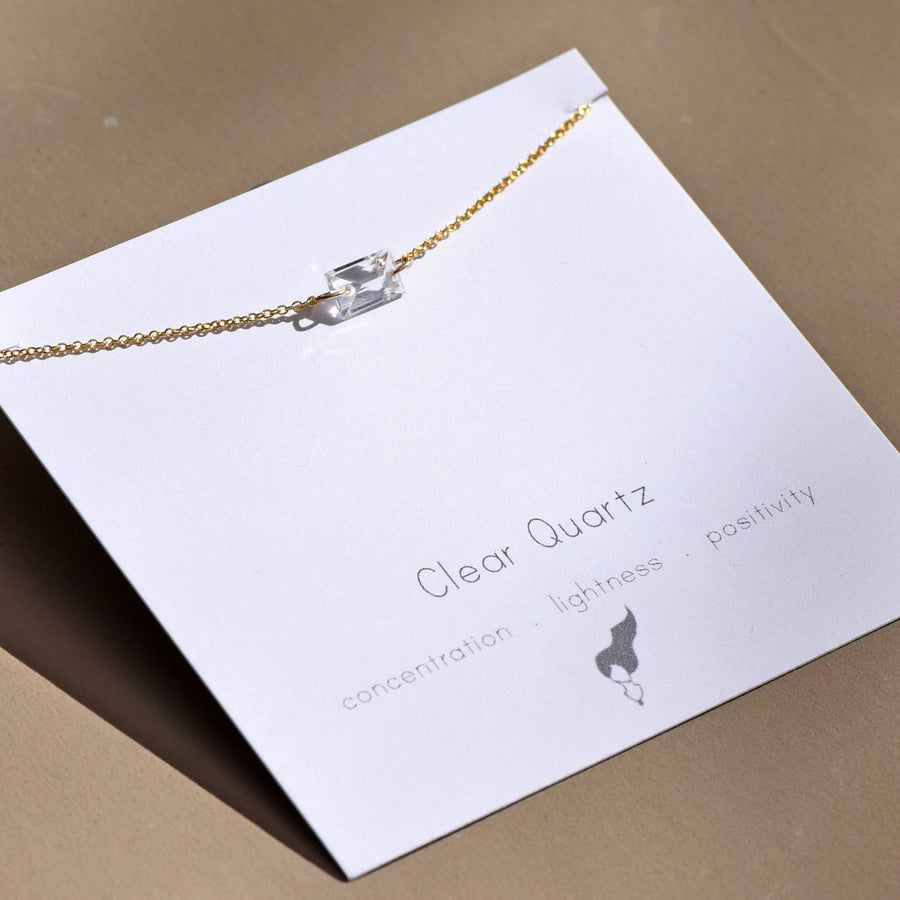 Clear Quartz Baguette Necklace