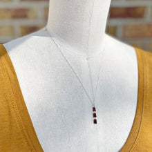 Load image into Gallery viewer, Garnet Trapezoid Tower Necklace
