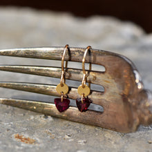 Load image into Gallery viewer, Garnet Arrowhead Earrings
