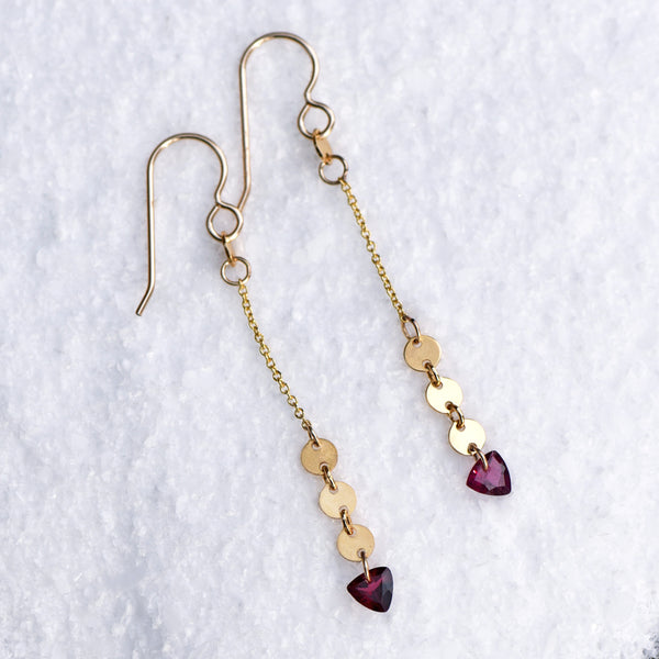 Garnet Arrow Earrings