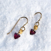 Garnet Arrowhead Earrings