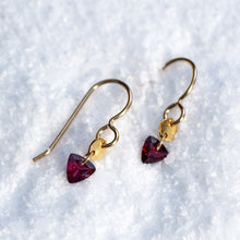 Load image into Gallery viewer, Garnet Arrowhead Earrings
