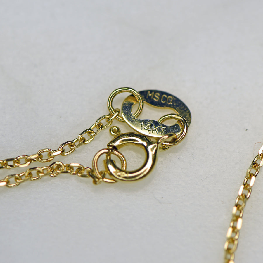 Green Tourmaline and 14K Baguette Necklace