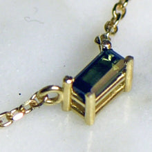 Load image into Gallery viewer, Green Tourmaline and 14K Baguette Necklace
