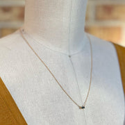 Green Tourmaline and 14K Baguette Necklace