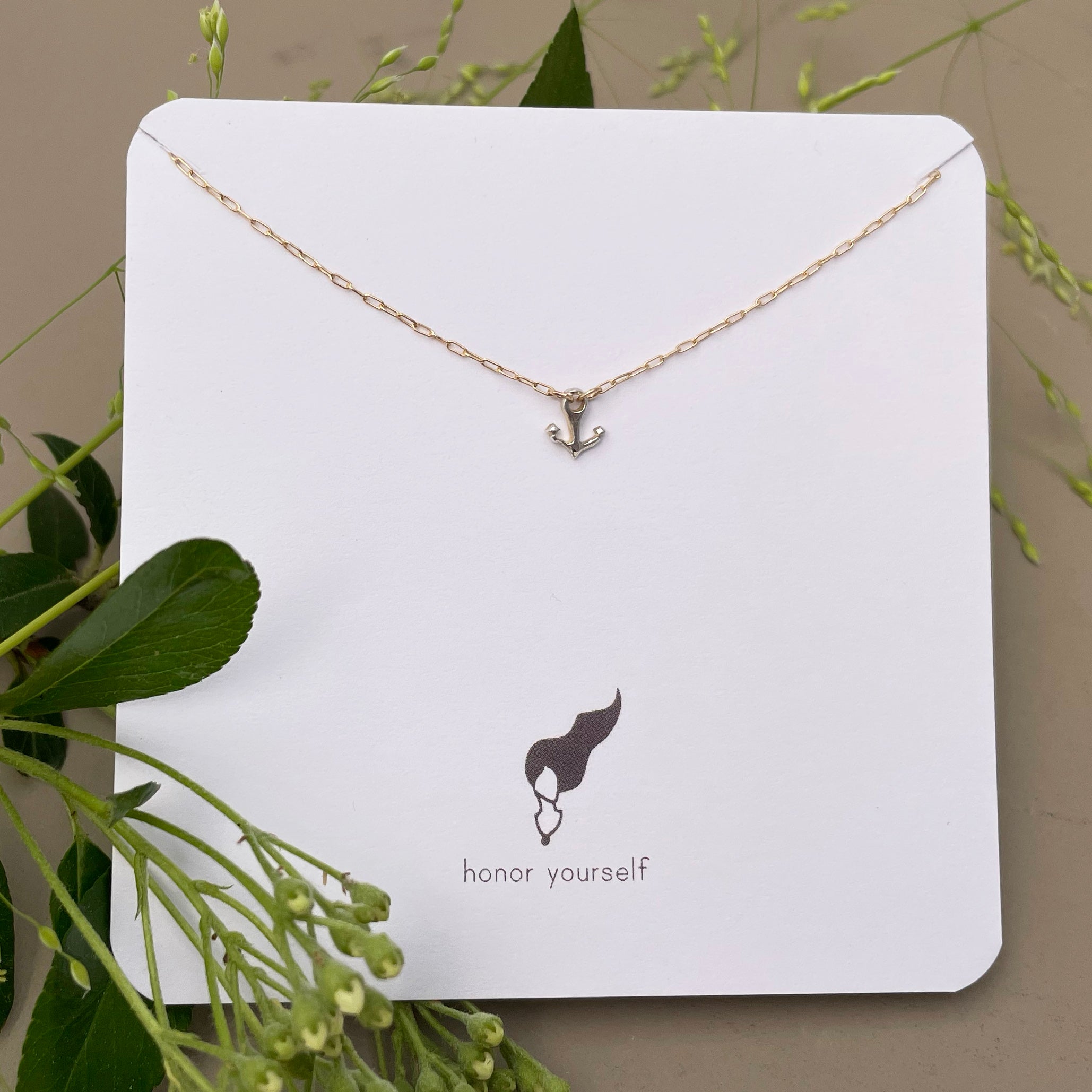 Anchor Micro-Charm Necklace