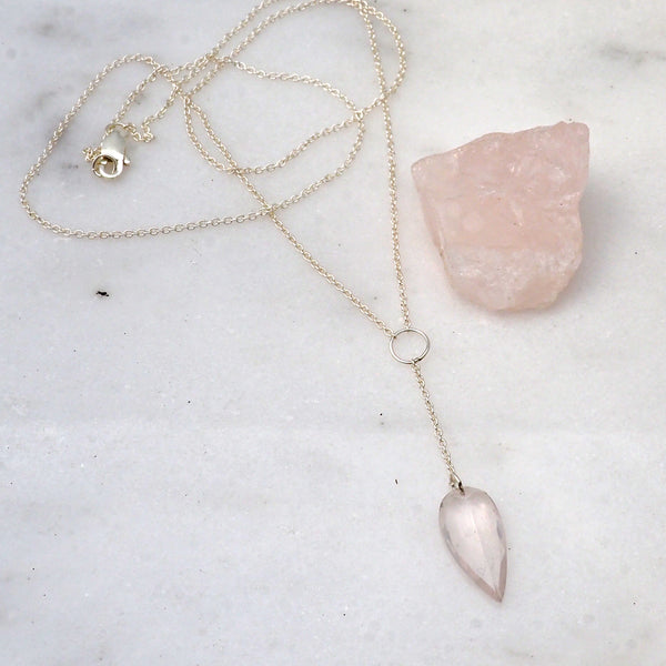 Rose Quartz Pendulum Necklace