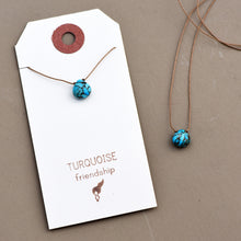 Load image into Gallery viewer, Turquoise Teardrop Necklace: friendship
