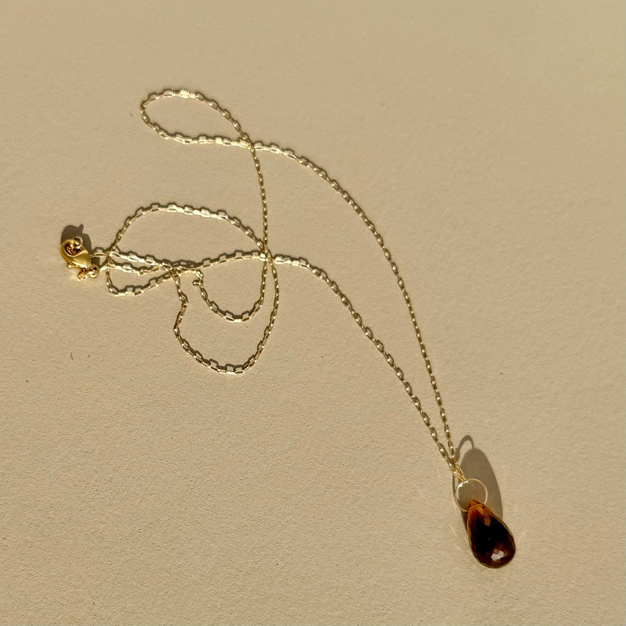 Whiskey Quartz Necklace