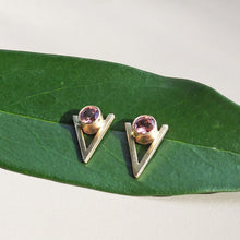 Load image into Gallery viewer, Very Rose &amp; Gold Stud Earrings
