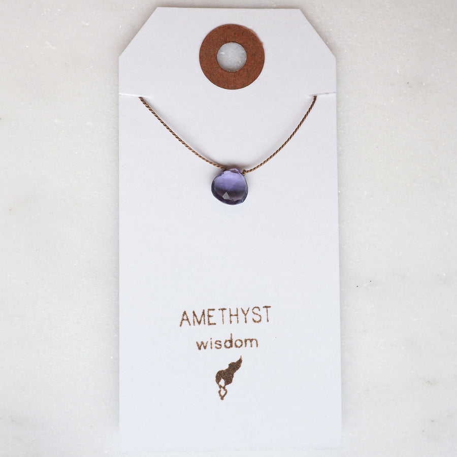 Amethyst Teardrop Necklace: wisdom