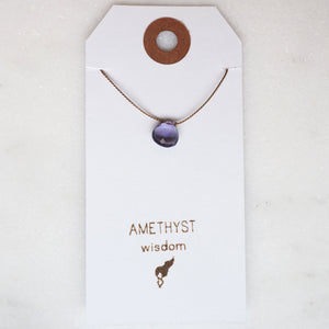 Amethyst Teardrop Necklace: wisdom