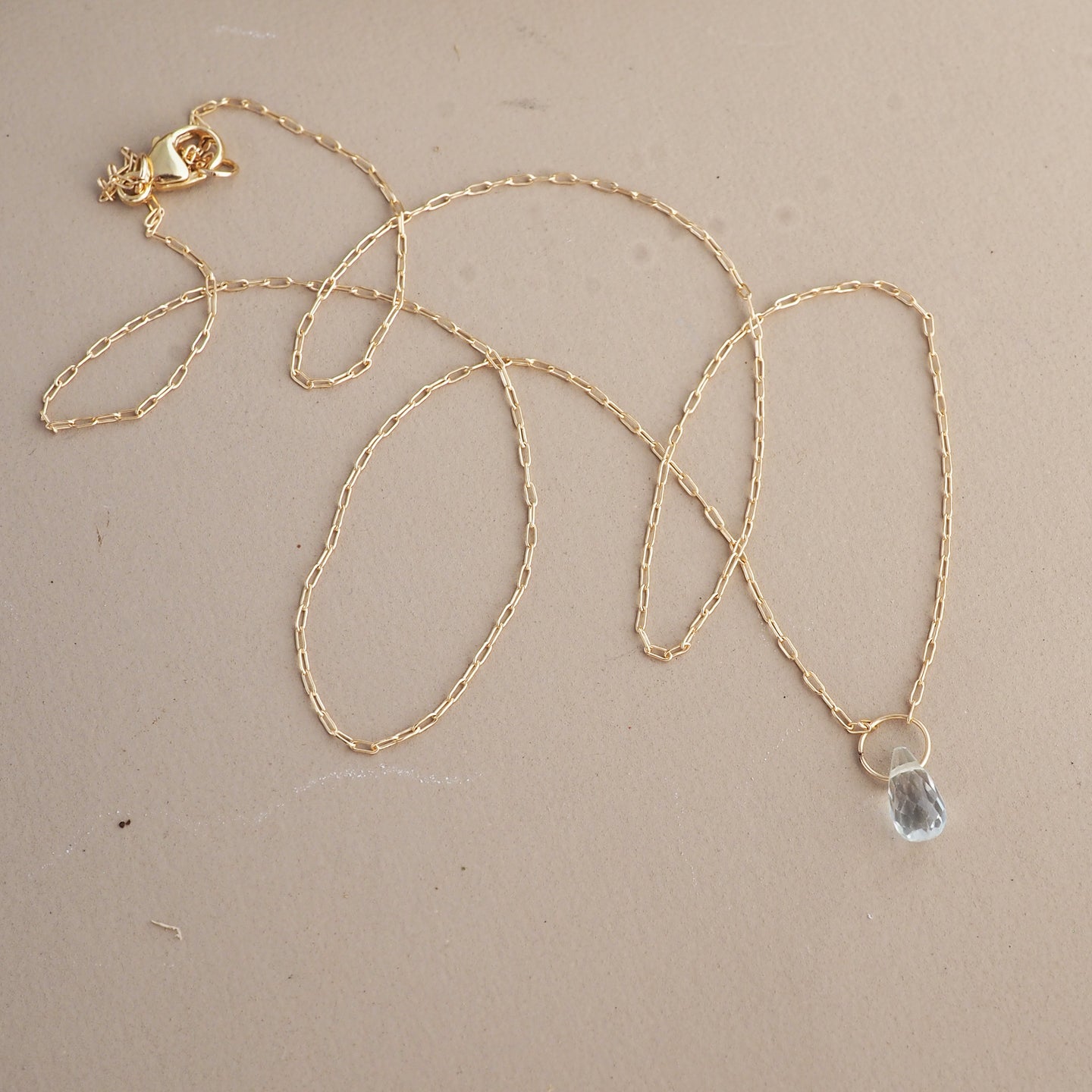 Aquamarine Droplet Necklace