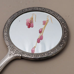 Pink Sapphire Asymmetry Earrings