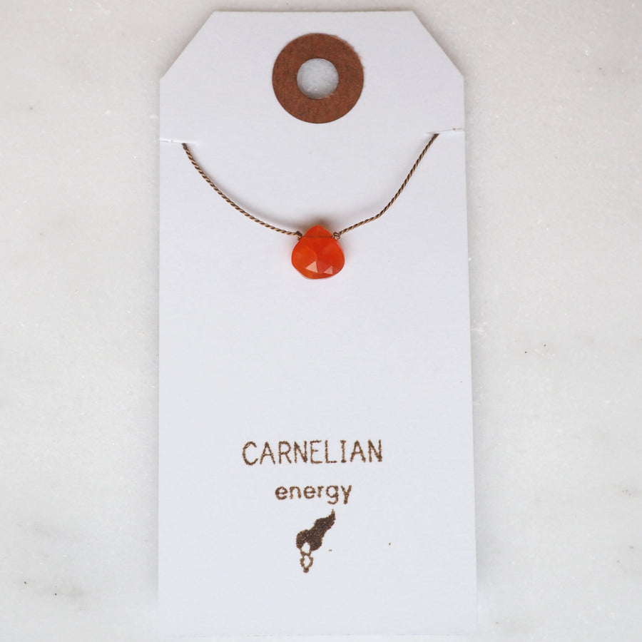 Carnelian Teardrop Necklace: energy