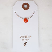 Load image into Gallery viewer, Carnelian Teardrop Necklace: energy
