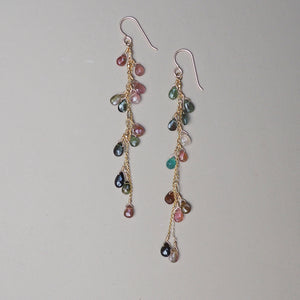 "Caught in the Rain" Tourmaline Earrings