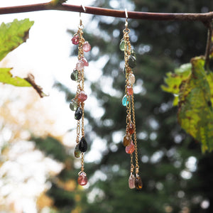 "Caught in the Rain" Tourmaline Earrings