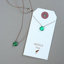 Load image into Gallery viewer, Emerald Teardrop Necklace: hope
