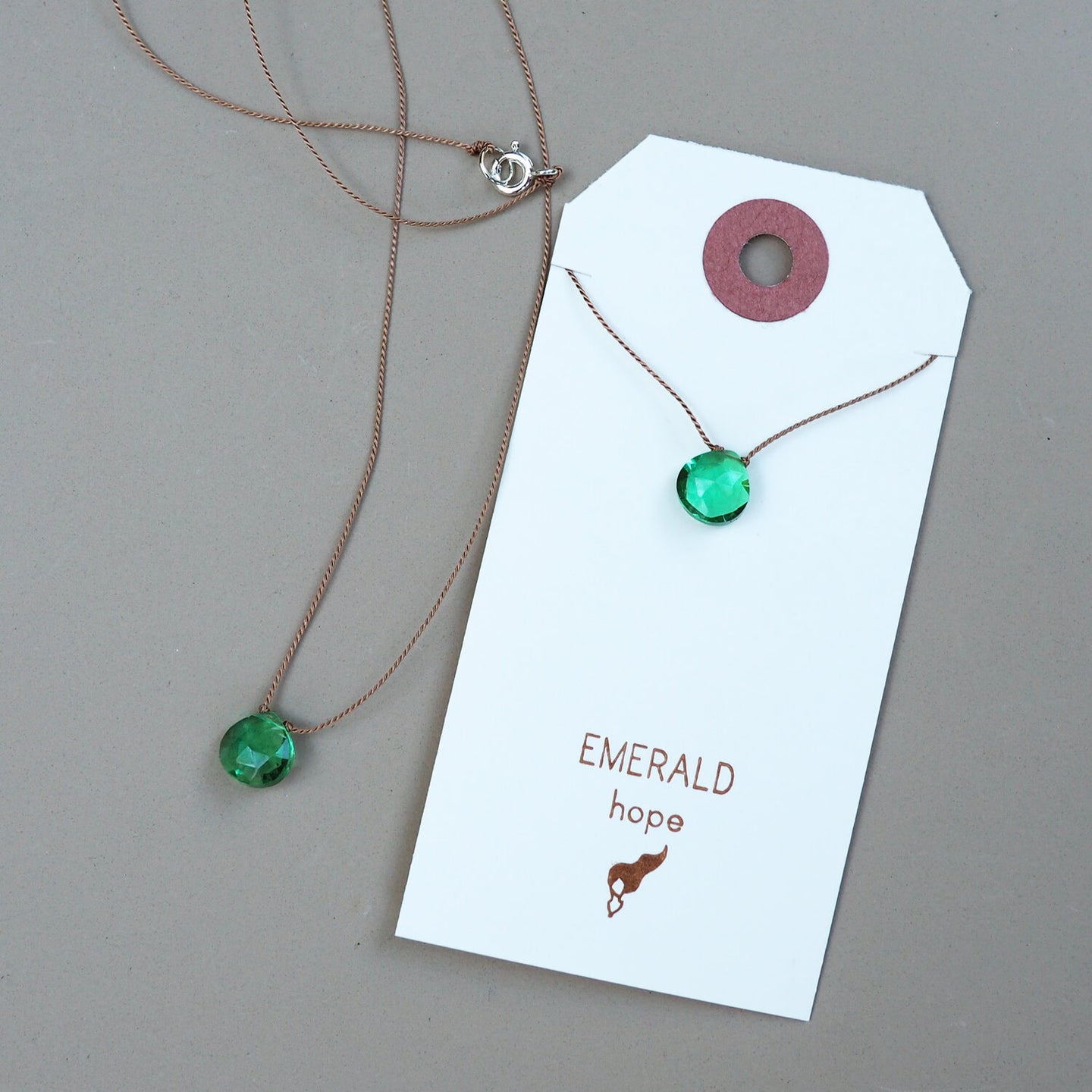 Emerald Teardrop Necklace: hope