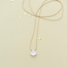 Load image into Gallery viewer, Rose Quartz Teardrop Necklace: compassion
