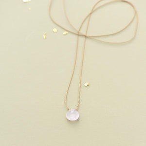 Rose Quartz Teardrop Necklace: compassion