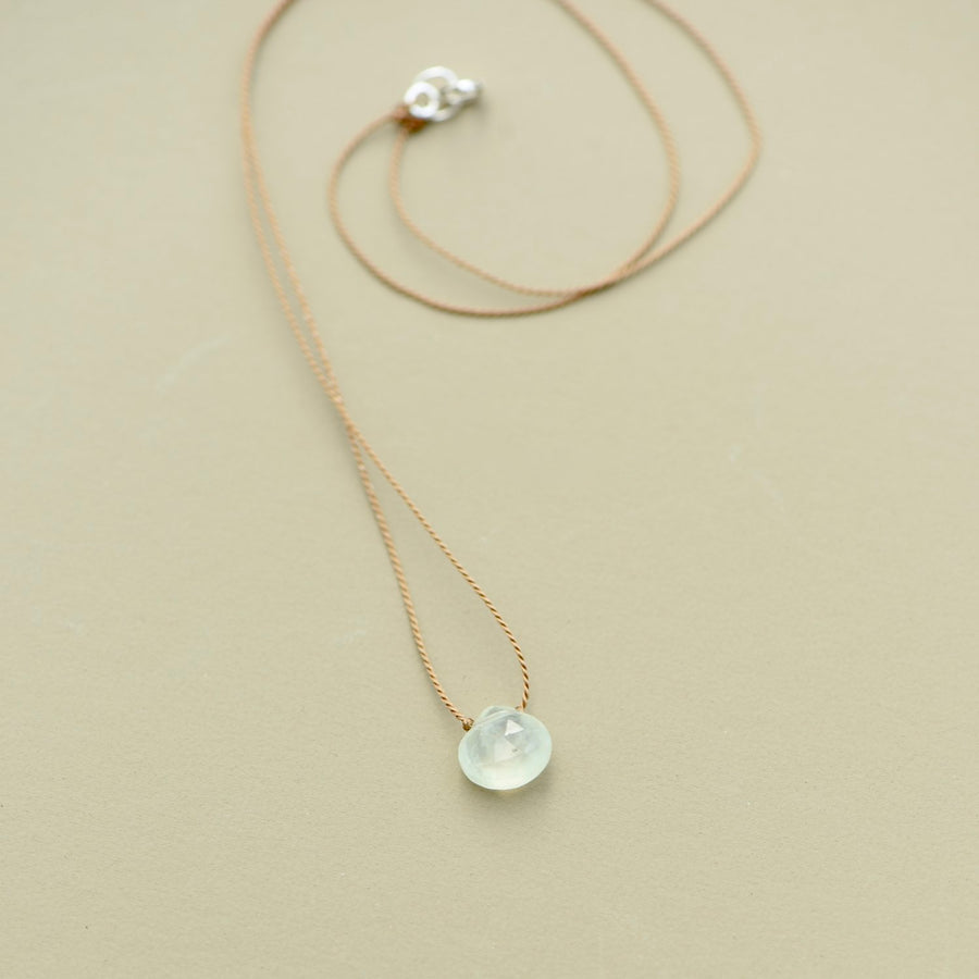 Prehnite Teardrop Necklace: intuition