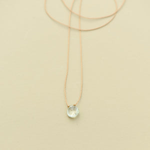 Green Amethyst Teardrop Necklace: protection