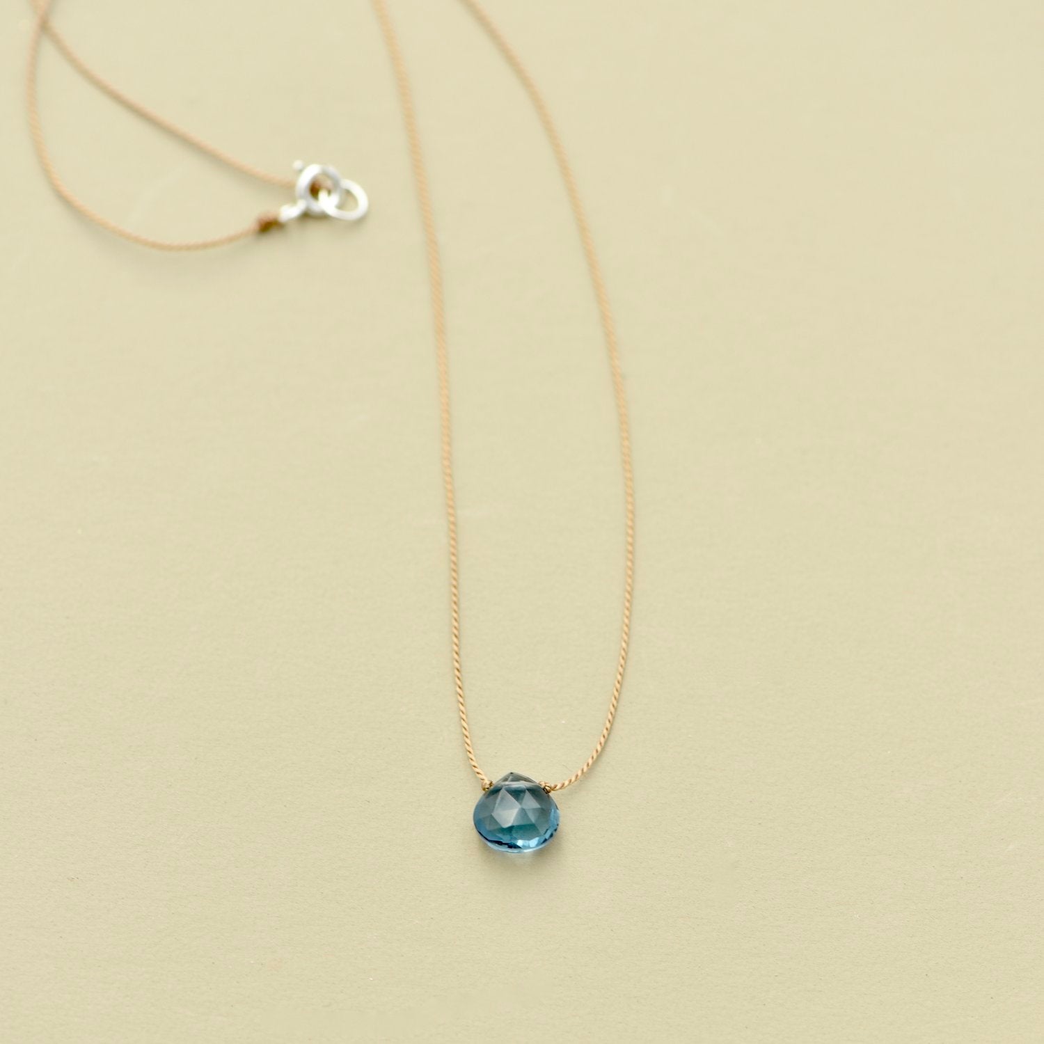 Blue topaz teardrop pendant sale