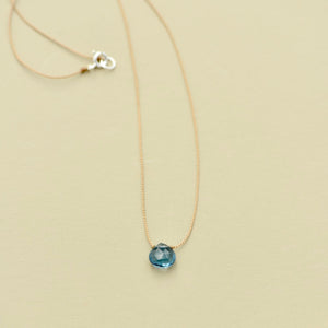 London Blue Topaz Teardrop Necklace: true love