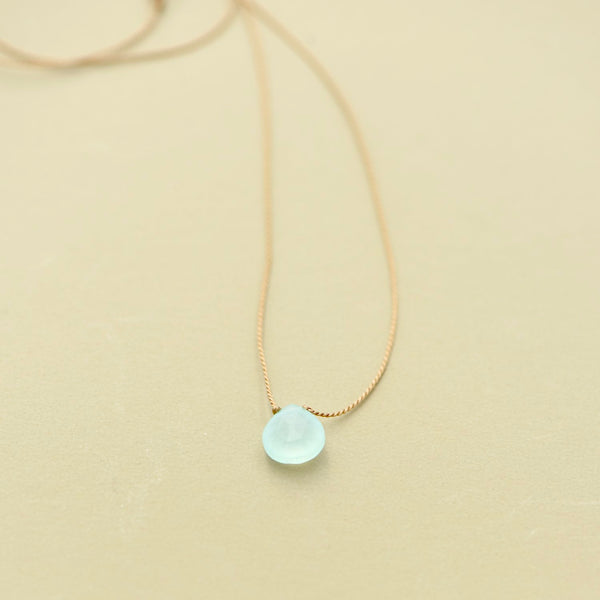 Blue Chalcedony Teardrop Necklace: harmony