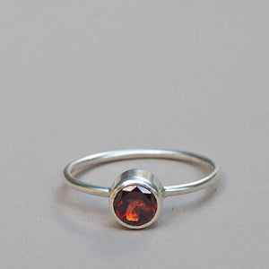 Garnet Solitaire Ring