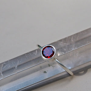 Garnet Solitaire Ring