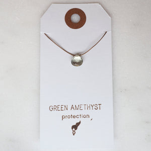 Green Amethyst Teardrop Necklace: protection