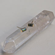 Green Tourmaline and 14K Baguette Studs