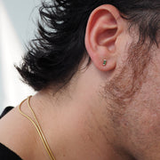 Green Tourmaline and 14K Baguette Studs