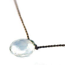 Load image into Gallery viewer, Green Amethyst Teardrop Necklace: protection
